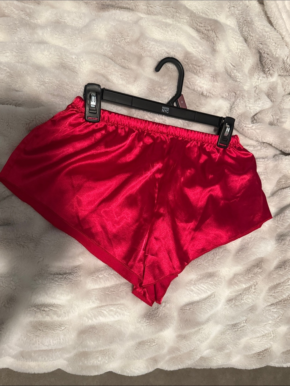 Women's Satin Sleep Shorts - Red